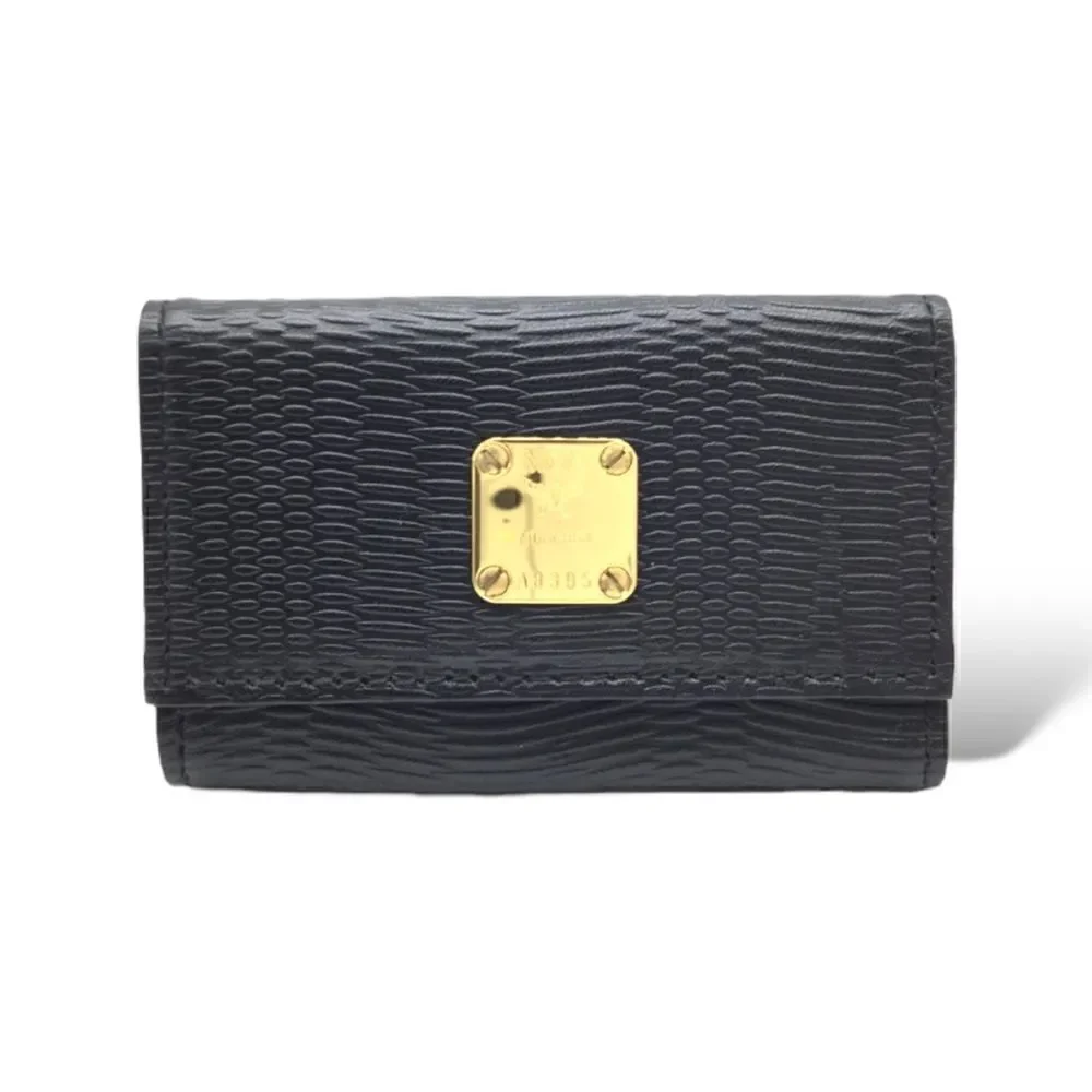 MCM Black Leather Key-holder